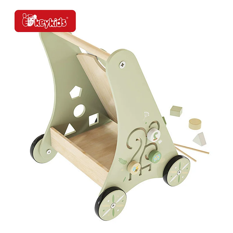 Montessori push toys wooden 2 in 1 activity baby walker with OEM W16E240