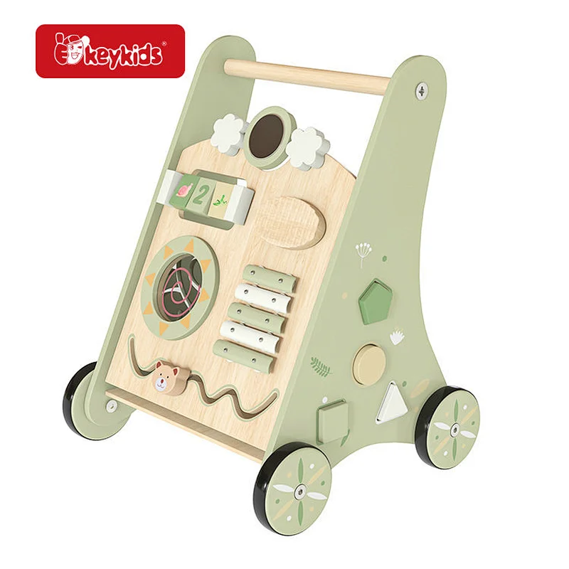 Montessori push toys wooden 2 in 1 activity baby walker with OEM W16E240