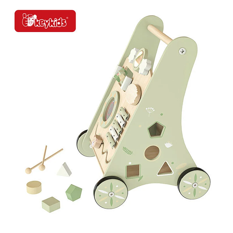 Montessori push toys wooden 2 in 1 activity baby walker with OEM W16E240